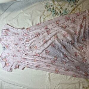 Miss Elaine Pink Floral Lace Nightgown